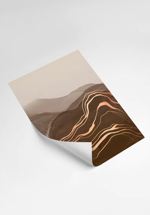 Chocolate Mountains Real Rose Gold Set Of 2 Posters 50x70cm